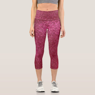 Leggings Capri Girly Sparkly Wine Burgundy Purpurina rojo