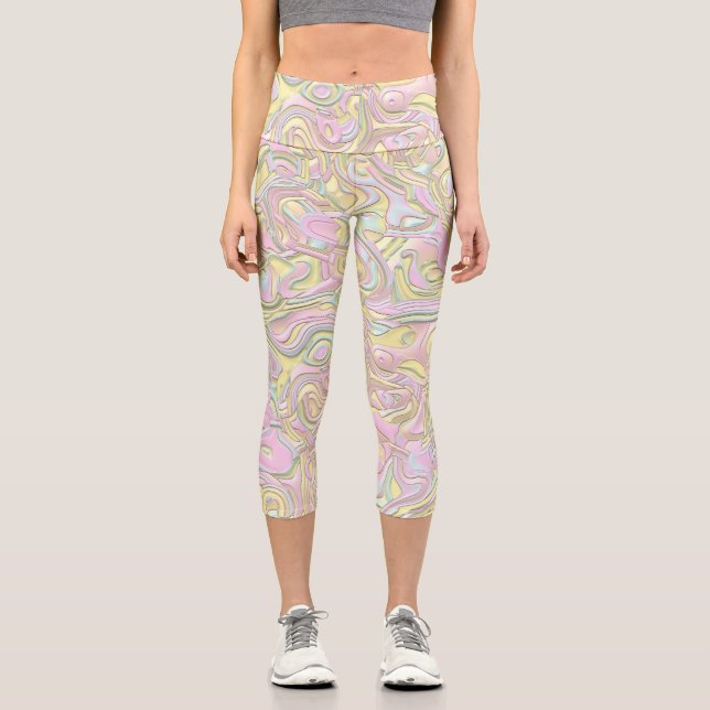 Leggings Capri Giros Trippy Colorful 3D (Anverso)
