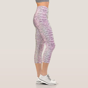 Leggings Capri Glam Sparkly Rayas de tigre de diamante rosado