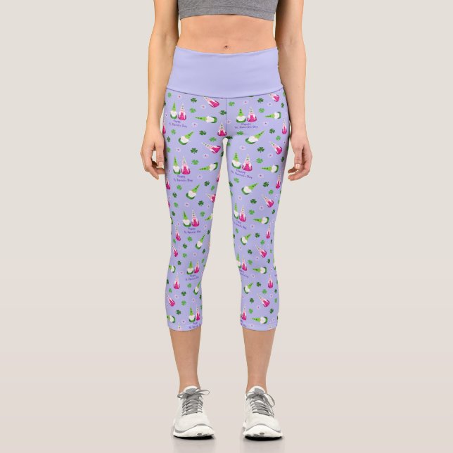 Leggings Capri Gnome Toss St. Patrick's Day (Anverso)