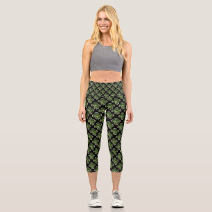 Leggings Capri Gold Saint Patrick Shamrock Jewel con Perlas