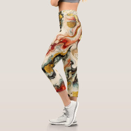 Leggings Capri Goldene Flüsse 