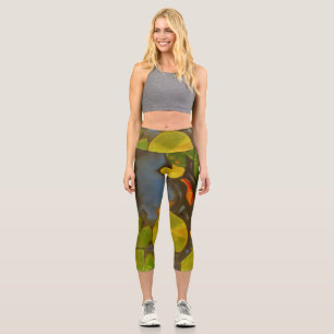 Leggings Capri Goldfish Koi Pond Water Lilies