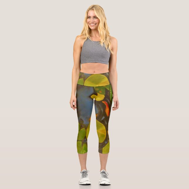 Leggings Capri Goldfish Koi Pond Water Lilies (Anverso)