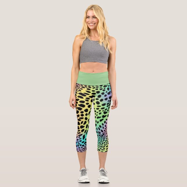 Leggings Capri Gorgoso arcoiris chita alto capris desteñido (Anverso)