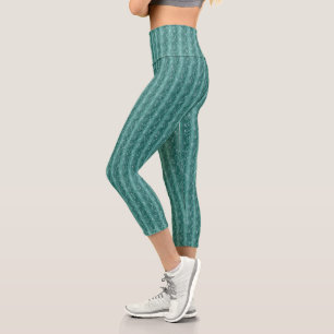 Leggings Capri Gotas de lluvia Metalizado verdes