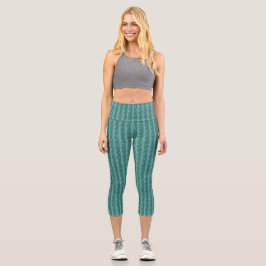 Leggings Capri Gotas de lluvia Metalizado verdes