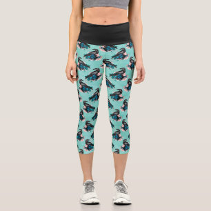Leggings Capri Gótico Black Crow Bouquet