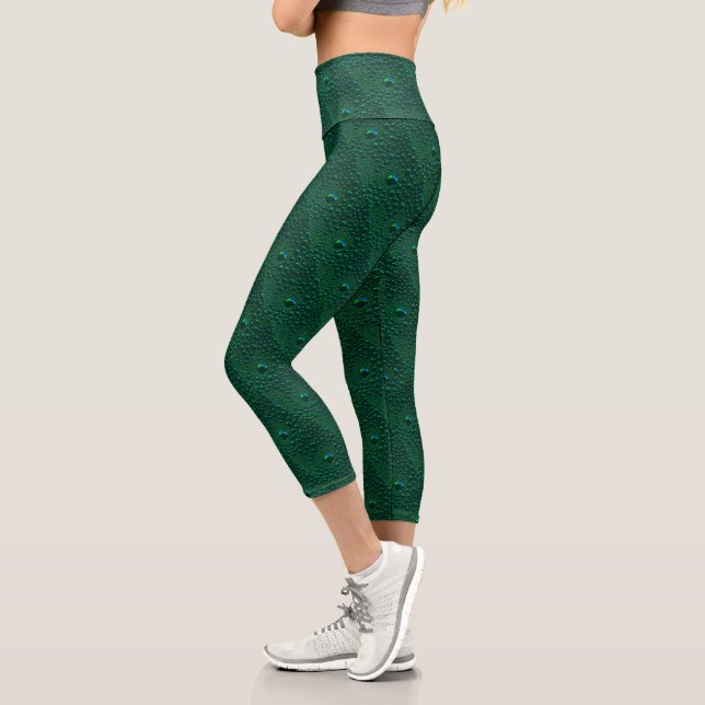 Leggings Capri Gotitas de Agua en Metal Verde (Izquierda)