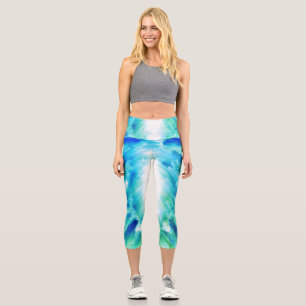Leggings Capri Grabación de arte abstracto de luz celestial