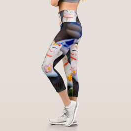 Leggings Capri Grabando figuras de gatos