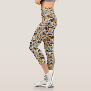 Leggings Capri **"Gracia dorada: un Collage de fotos palomino"**
