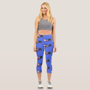 Leggings Capri Graciosa cacatúa tocando el personalizado de guita
