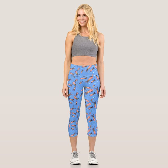 Leggings Capri Graciosa escuela de calamares con personalizado de (Anverso)