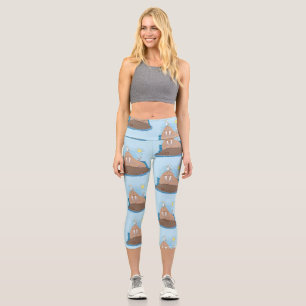 Leggings Capri Gracioso ilustracion personalizado de moras felice