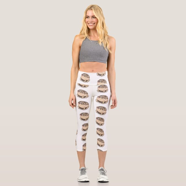 Leggings Capri Gracioso ilustracion personalizado de rana de lluv (Anverso)