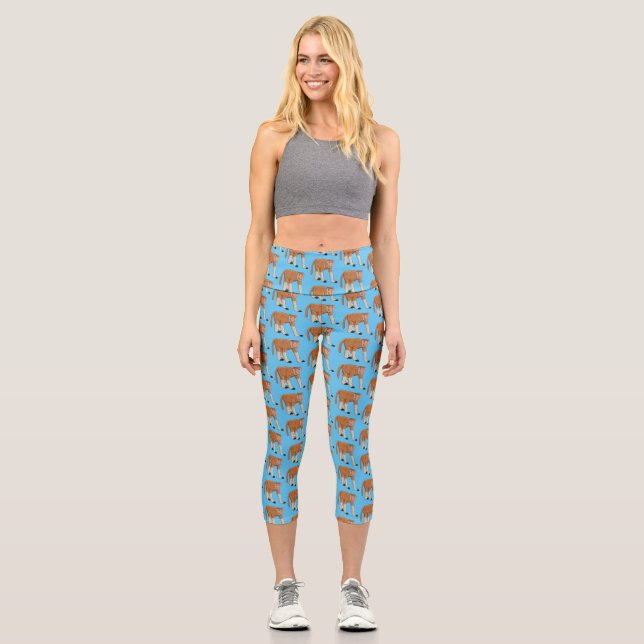 Leggings Capri Gracioso proboscito personalizado ilustracion (Anverso)