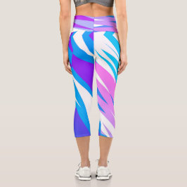 Leggings Capri Gracioso Resumen Arte Pastel Púrpura Rosa