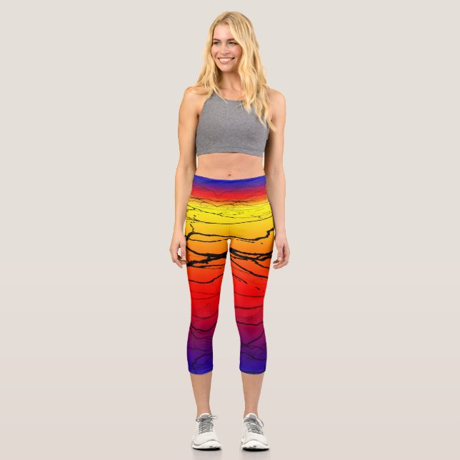 Leggings Capri Gradiente abstracto (Anverso)