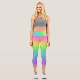 Leggings Capri Gradiente arcoiris brillante