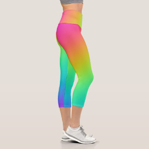 Leggings Capri Gradiente arcoiris brillante