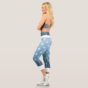 Leggings Capri Gradiente azul con gradientes de altura