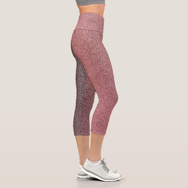 Leggings Capri Gradiente de coral oscuro Purpurina Piernas capri (Derecha)