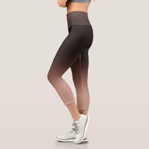 Leggings Capri Gradiente elegante de color naranja chocolate