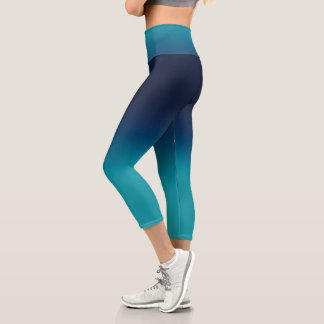 Leggings Capri Gradiente elegante de color turquesa ocre