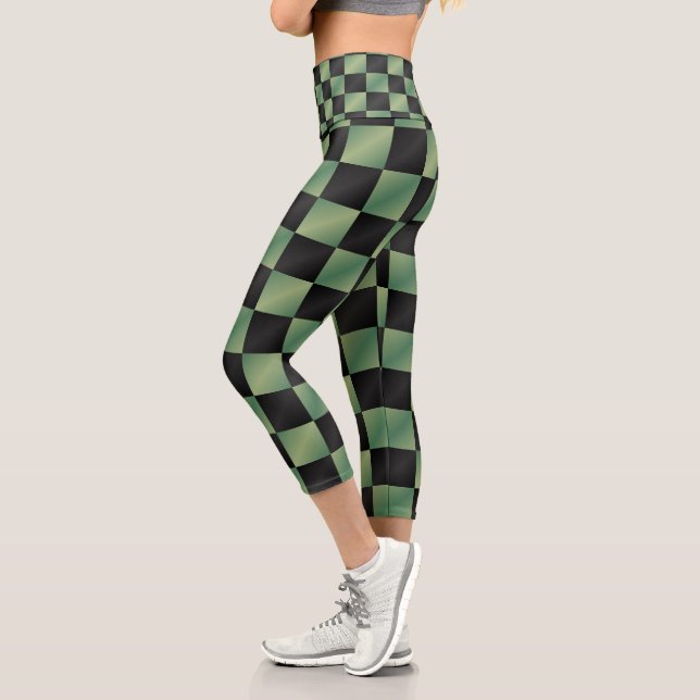 Leggings Capri Gradiente negro verde oliva moderno controlado (Izquierda)