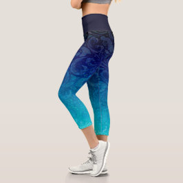 Leggings Capri Gradiente oceánico azul
