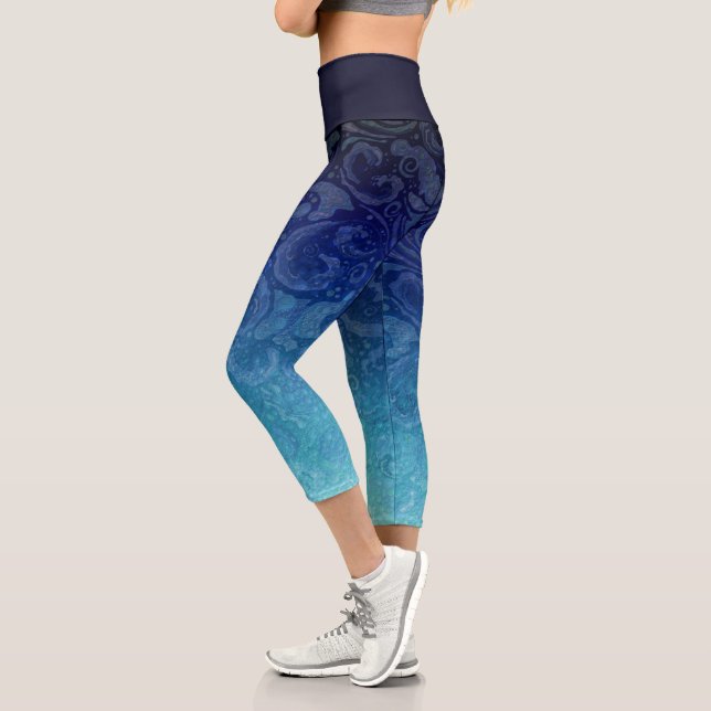 Leggings Capri Gradiente oceánico azul (Izquierda)