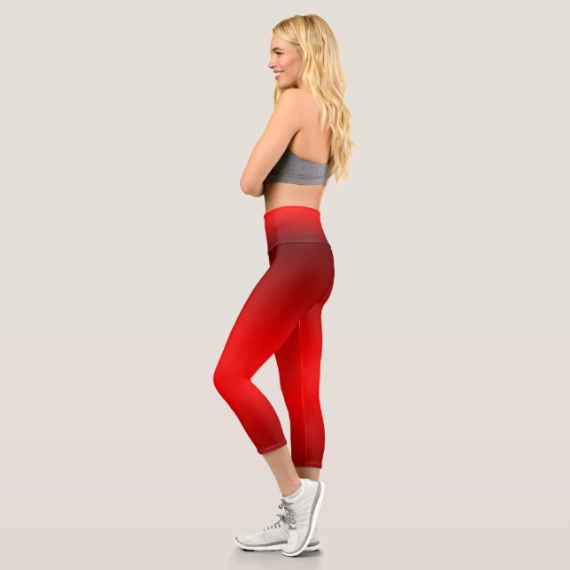 Leggings Capri Gradiente rojo elegante a negro (Izquierda)