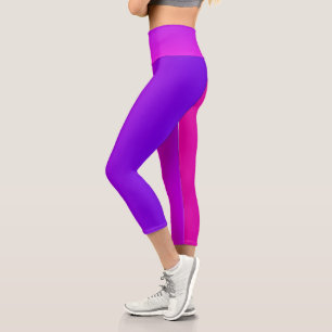Leggings Capri Gradiente rosa y morado de neón