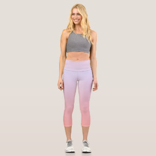 Leggings Capri Gradiente suave de color rosa azul y melocotón cor