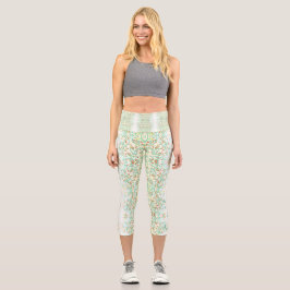 Leggings Capri Graffiti Líneas azul tono Yoga personalizado C