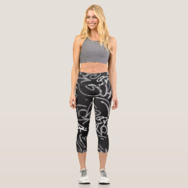 Leggings Capri Graffiti urbano estilo monocromo