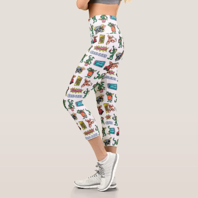 Leggings Capri Gremlins™ Diversión con Stickers Patrón (Izquierda)