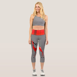 Leggings Capri Gris grisáceo de cuero cembro de reno