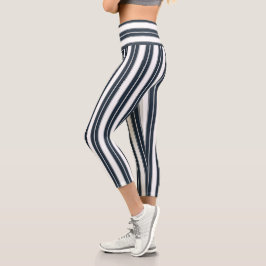 Leggings Capri Gris moderno a rayas