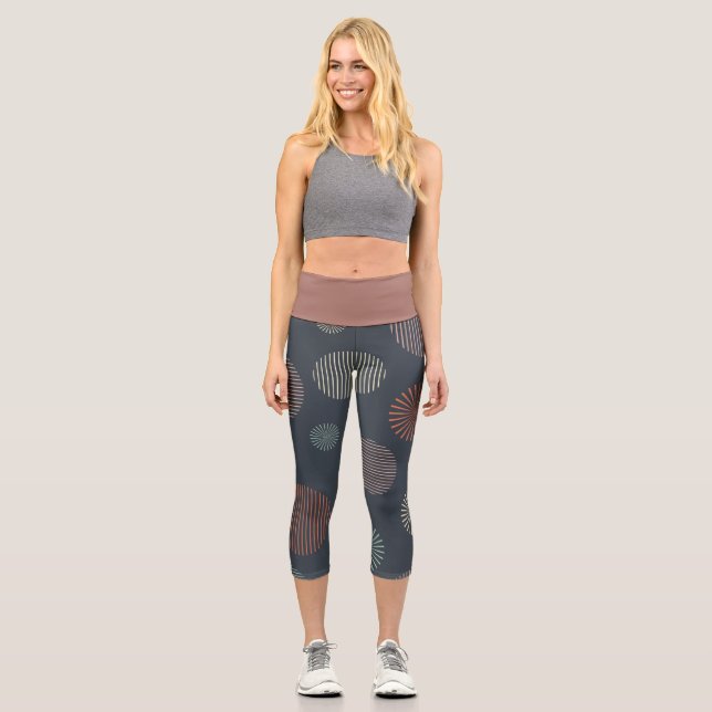 Leggings Capri Gris Retro (Anverso)