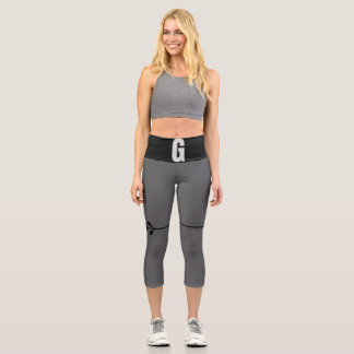 Leggings Capri Grises de cintura alta