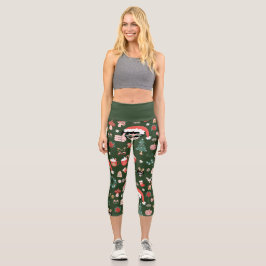 Leggings Capri groovy navidades disco santa alien