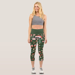 Leggings Capri groovy navidades disco santa alien