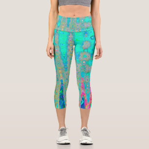 Leggings Capri Groovy Resumen de las ondas atómicas del arco iris