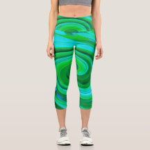 Groovy Resumen Pintado De Giro Líquido Turquesa