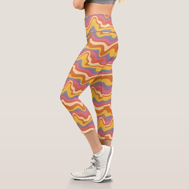 Leggings Capri Groovy Retro Pattern (Izquierda)