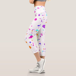 Leggings Capri Grunge moderno de pintura rosada púrpura púrpura