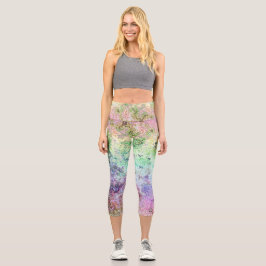 Leggings Capri Grungy Rainbow