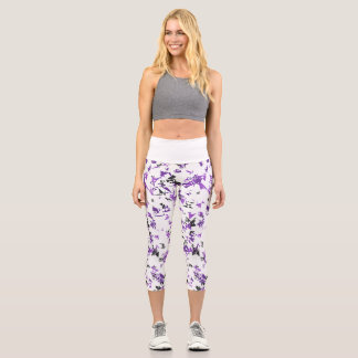 Leggings Capri Guerrera de Medianoche: Capris de Yoga con Camufla